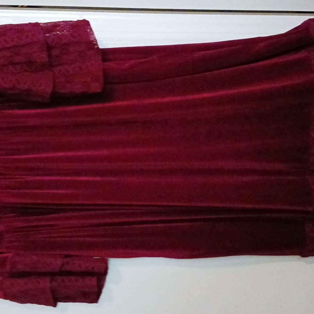 Burgandy velveteen dress